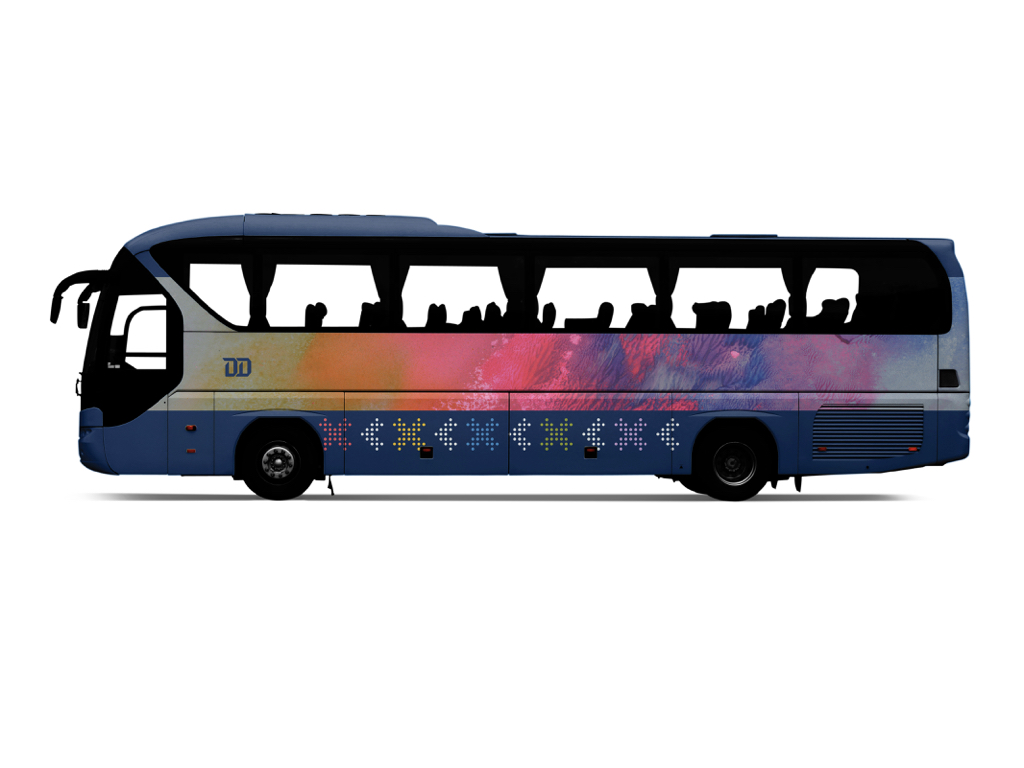 detroit graphic design branding identity system drive bus vehicle